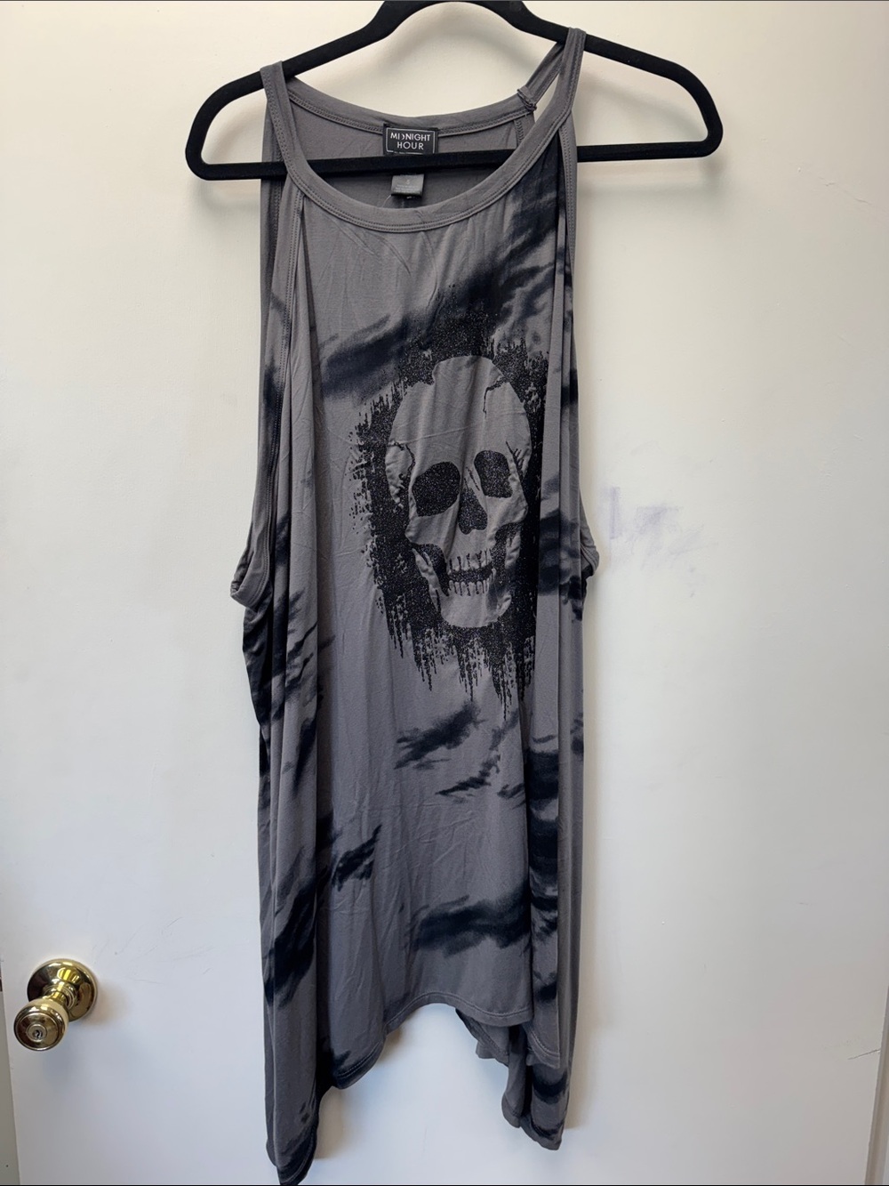 Midnight Hour Women's Gray Skull Print Tank Dress